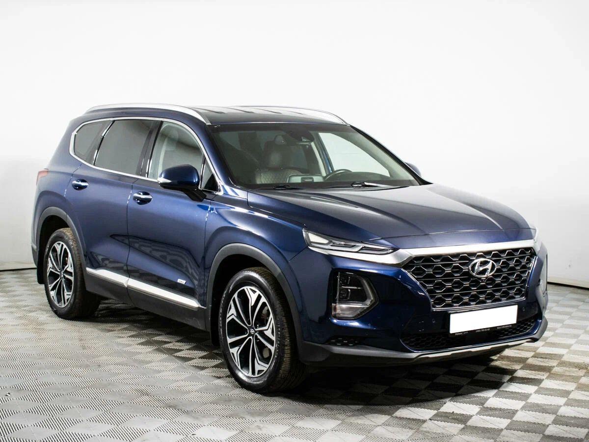 Hyundai Santa Fe 2018, синий