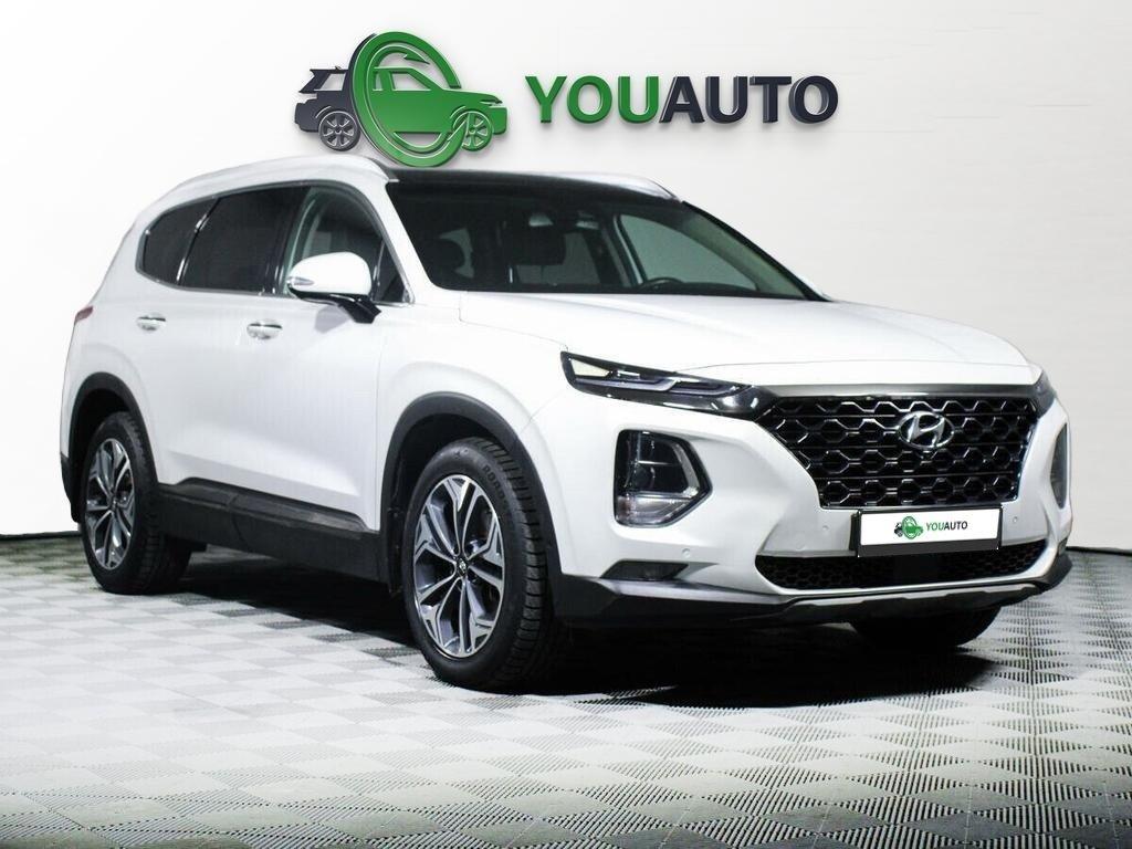 Hyundai Santa Fe 2019, белый