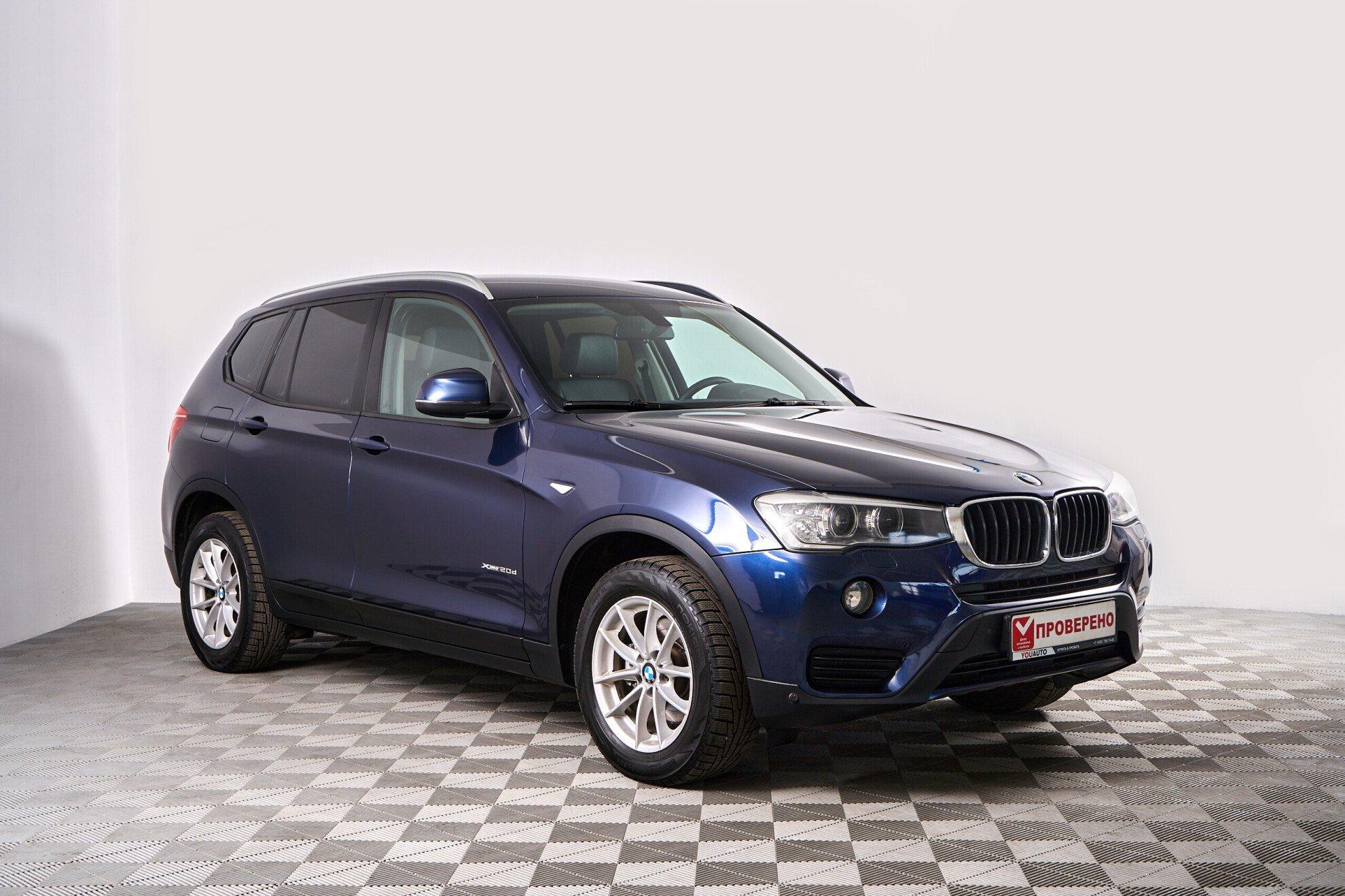BMW X3 2016, синий