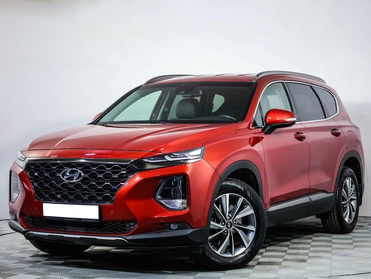 Hyundai Santa Fe 2019, красный