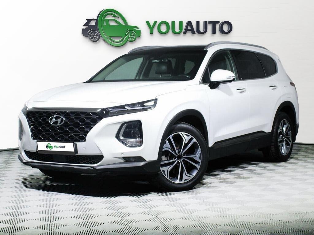 Hyundai Santa Fe 2019, белый
