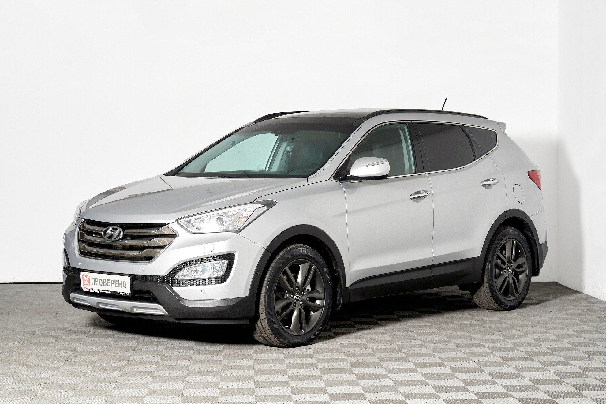 Hyundai Santa Fe 2014, серебряный